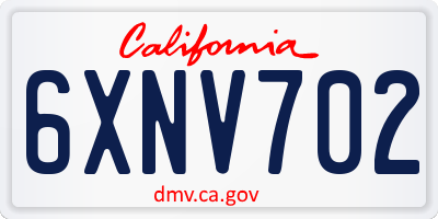 CA license plate 6XNV702