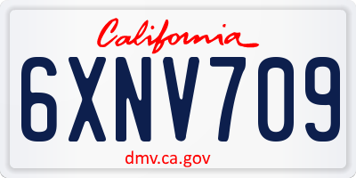 CA license plate 6XNV709