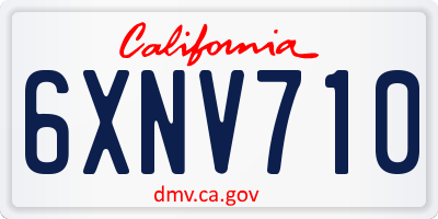 CA license plate 6XNV710