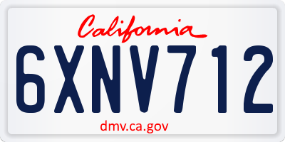 CA license plate 6XNV712