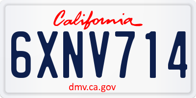 CA license plate 6XNV714