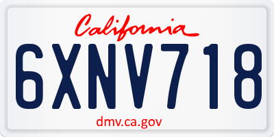 CA license plate 6XNV718