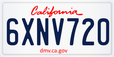 CA license plate 6XNV720