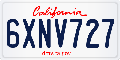 CA license plate 6XNV727