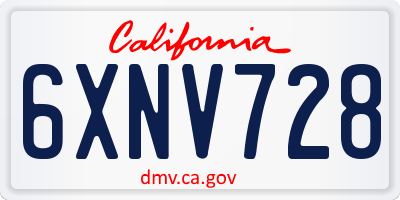 CA license plate 6XNV728