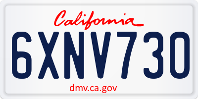 CA license plate 6XNV730