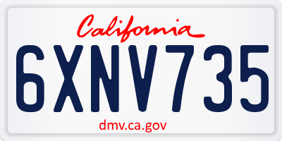 CA license plate 6XNV735