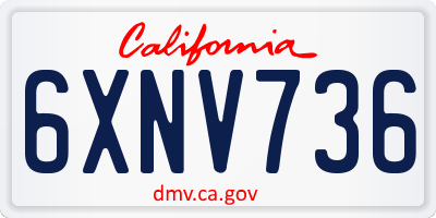 CA license plate 6XNV736