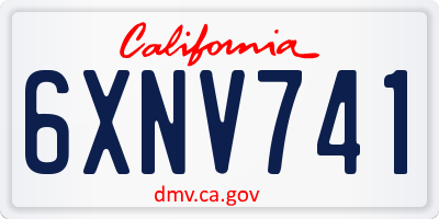 CA license plate 6XNV741