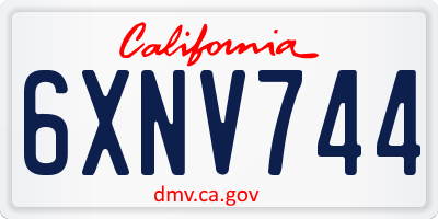 CA license plate 6XNV744