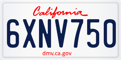 CA license plate 6XNV750
