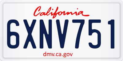CA license plate 6XNV751
