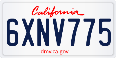 CA license plate 6XNV775