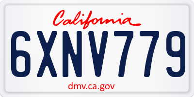 CA license plate 6XNV779