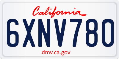 CA license plate 6XNV780