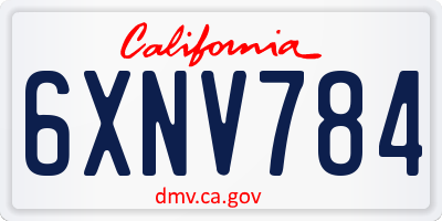 CA license plate 6XNV784