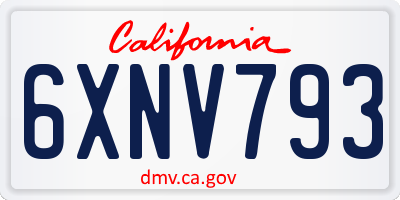CA license plate 6XNV793