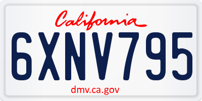 CA license plate 6XNV795