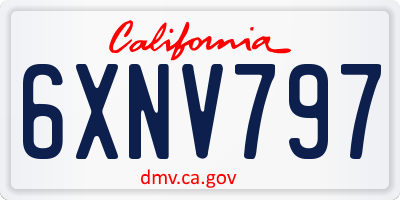 CA license plate 6XNV797