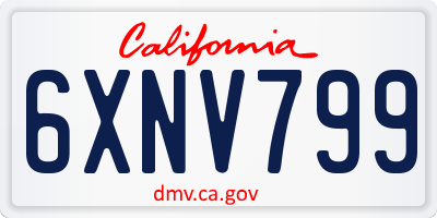 CA license plate 6XNV799
