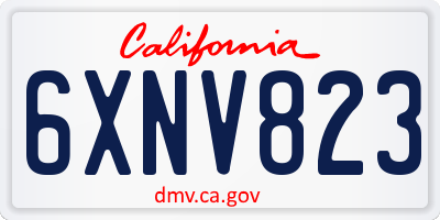 CA license plate 6XNV823