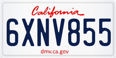 CA license plate 6XNV855