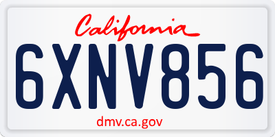 CA license plate 6XNV856