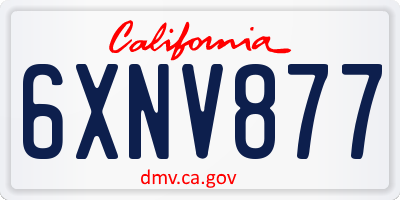 CA license plate 6XNV877