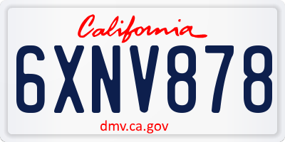 CA license plate 6XNV878