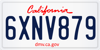 CA license plate 6XNV879