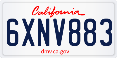 CA license plate 6XNV883