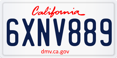 CA license plate 6XNV889