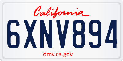 CA license plate 6XNV894