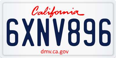 CA license plate 6XNV896