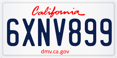 CA license plate 6XNV899