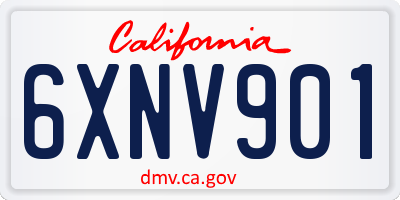 CA license plate 6XNV901