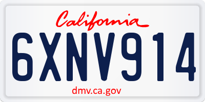 CA license plate 6XNV914