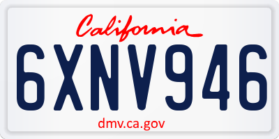 CA license plate 6XNV946