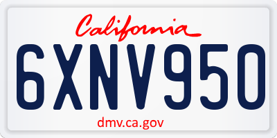 CA license plate 6XNV950