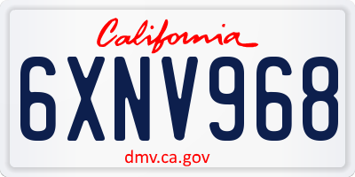 CA license plate 6XNV968