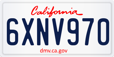 CA license plate 6XNV970