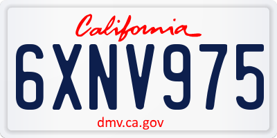 CA license plate 6XNV975