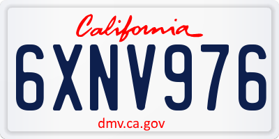 CA license plate 6XNV976