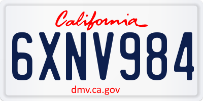 CA license plate 6XNV984