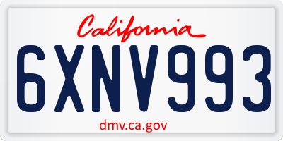 CA license plate 6XNV993