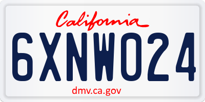 CA license plate 6XNW024