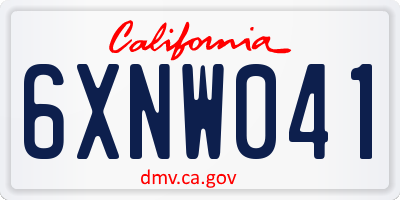 CA license plate 6XNW041