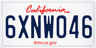 CA license plate 6XNW046