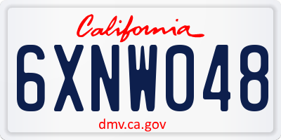CA license plate 6XNW048
