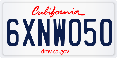 CA license plate 6XNW050